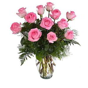 Randolph Florist | 12 Pink Roses 